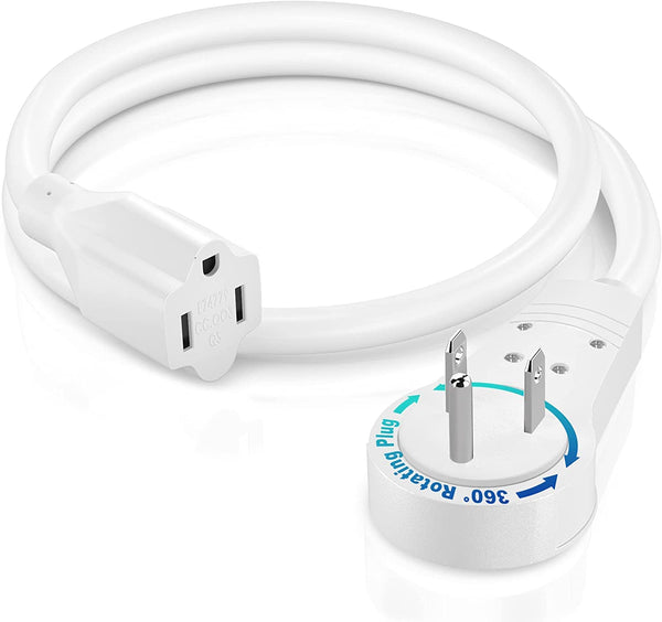 1-Outlet Rotating Flat Plug Extension Cord 16 Gauge