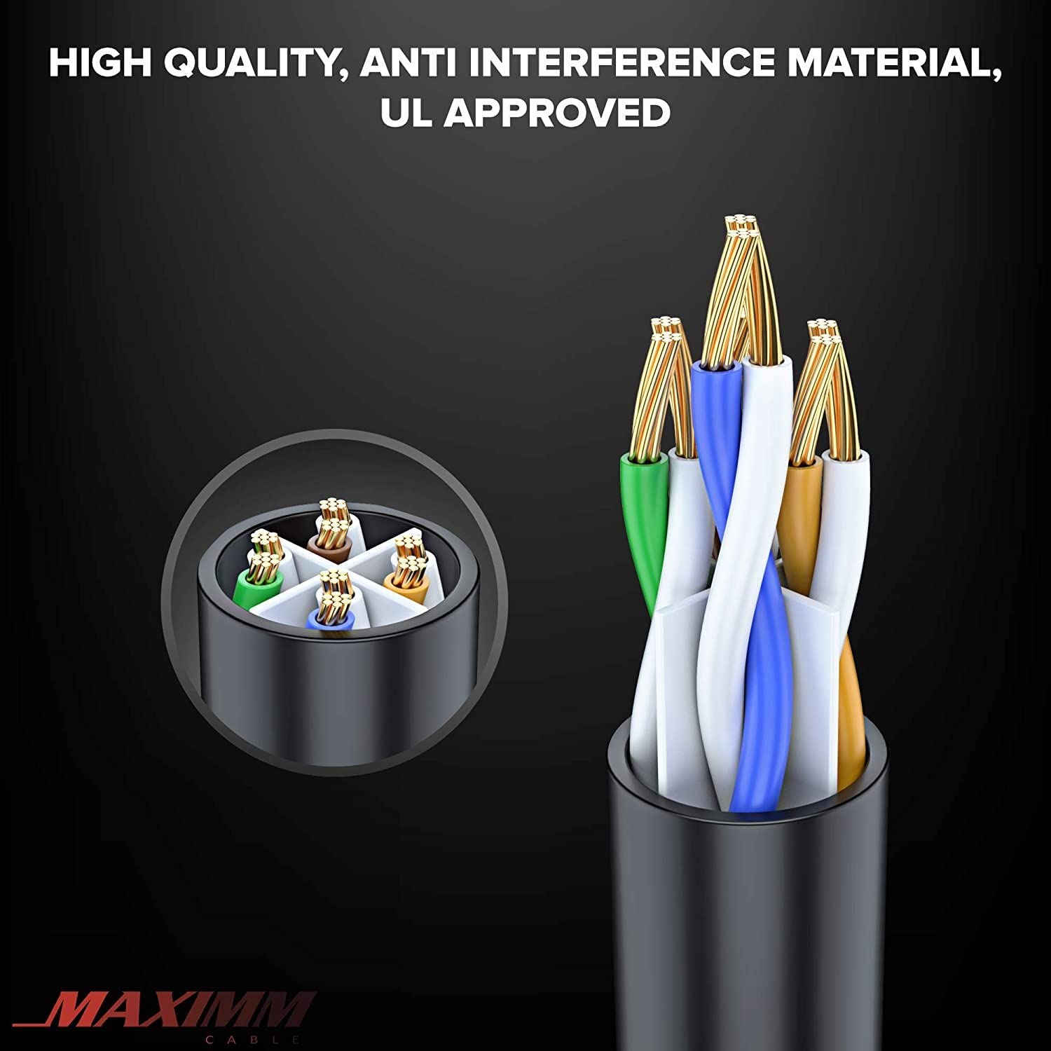 Maximm Cat6 Ethernet Cable (Wire Only) Internet Cable