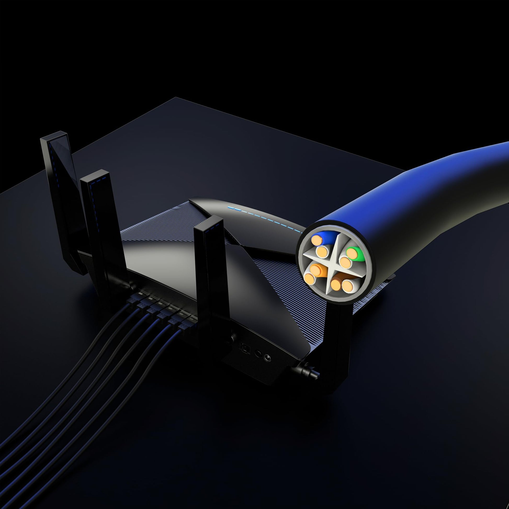 Maximm Ethernet Cable Cat6 High Speed Internet Network LAN Cable Cord, Outdoor Waterproof (Black - No RJ45 Connector)