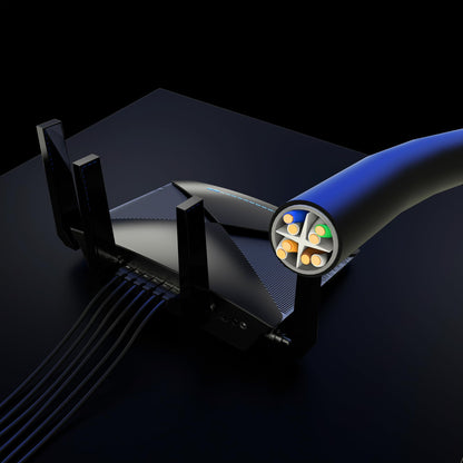 Maximm Ethernet Cable Cat6 High Speed Internet Network LAN Cable Cord, Outdoor Waterproof (Black - No RJ45 Connector)