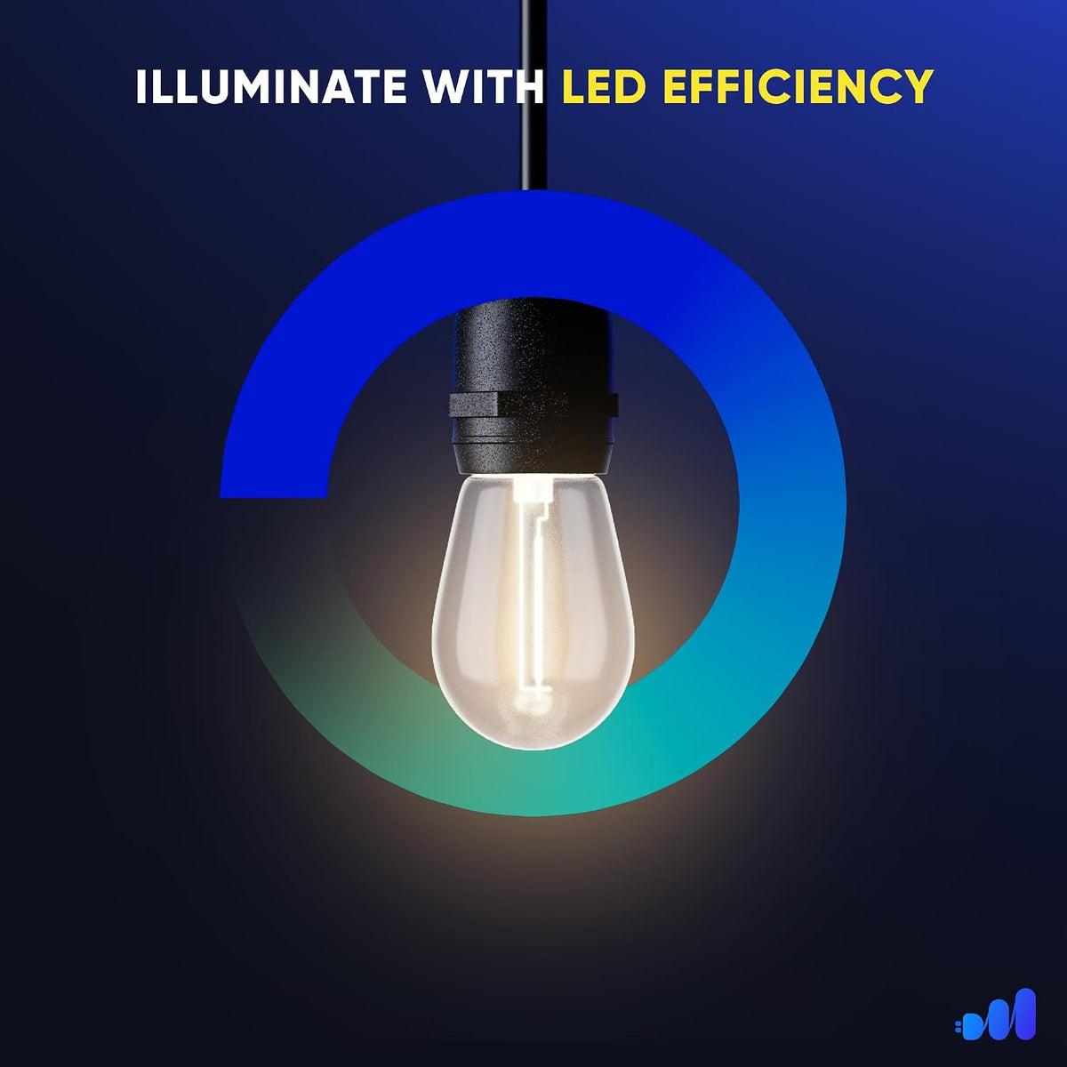 10-Bulb Outdoor Edison String Lights, Waterproof, Shatterproof, LED