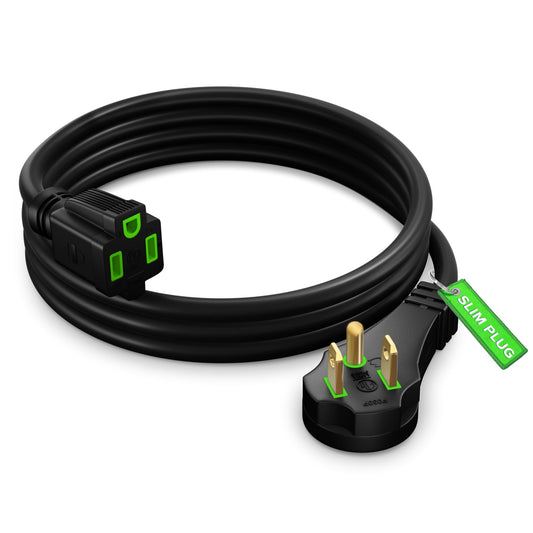 Flat Plug Extension Cord, 16 Gauge, 8 FT