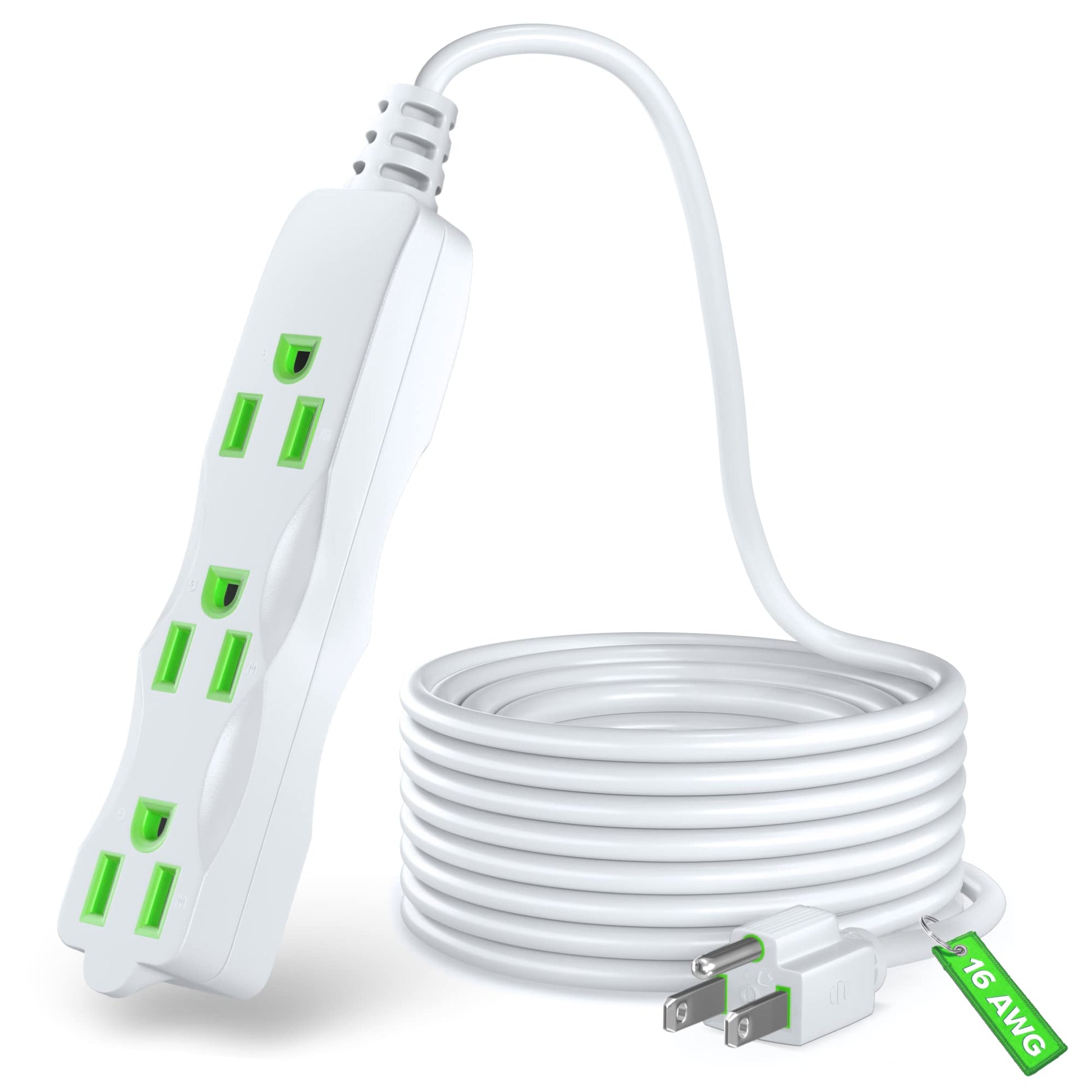 30 FT / White (Green Inserts)