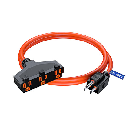 3-Outlet Extension Cord SJTW 14 Gauge