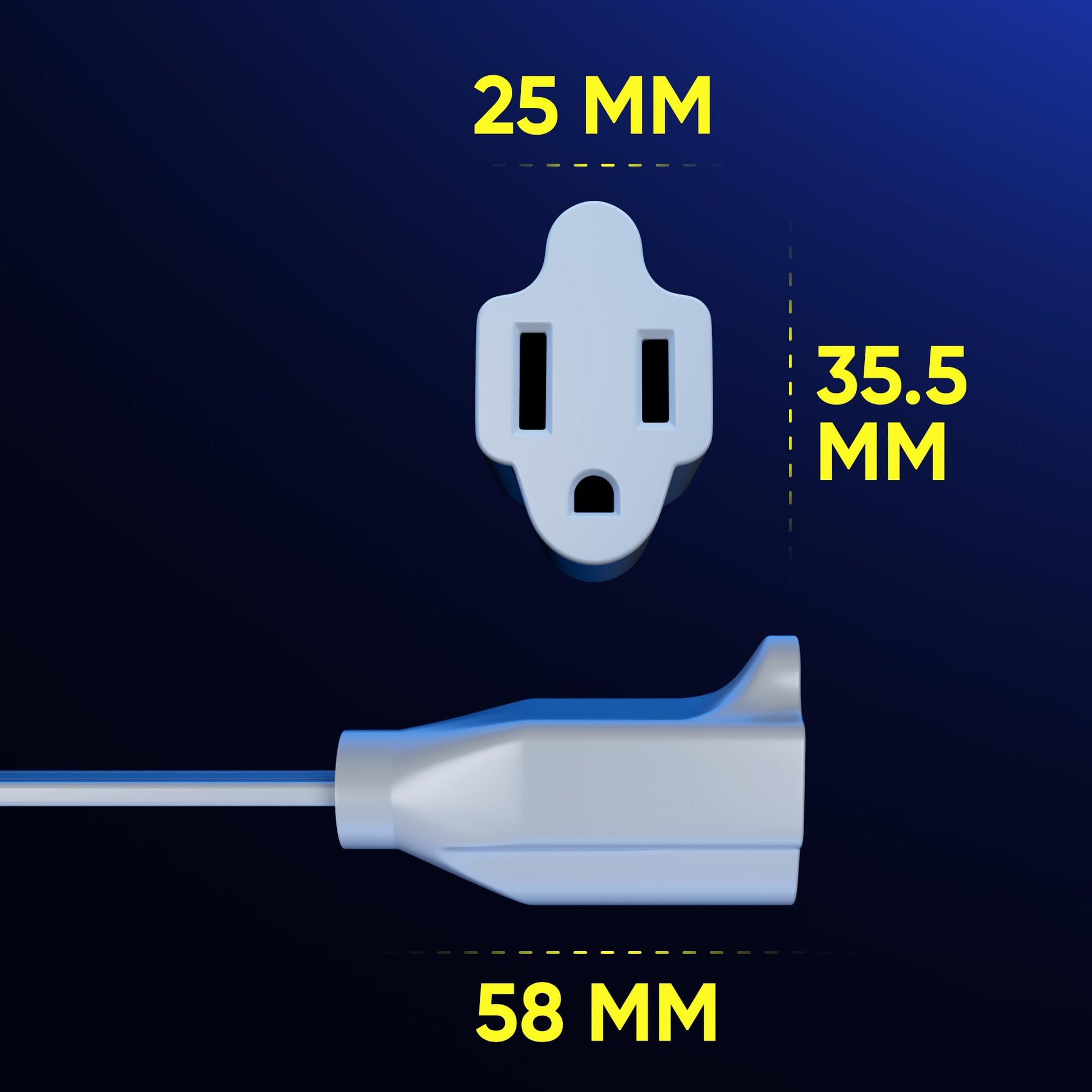 Maximm 14AWG 360° Rotating Flat Plug Extension Cord, Heavy Duty 3-Prong Grounded Low Profile Power Strip, Slim Flat Ribbon Wire for Behind Furniture, Bed & Sofa, UL Certified