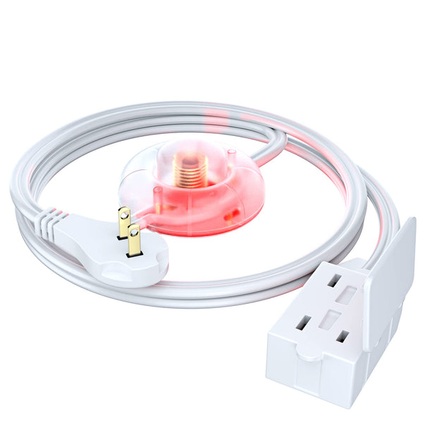 3-Outlet 2-Prong Flat Extension Cord with Foot Switch
