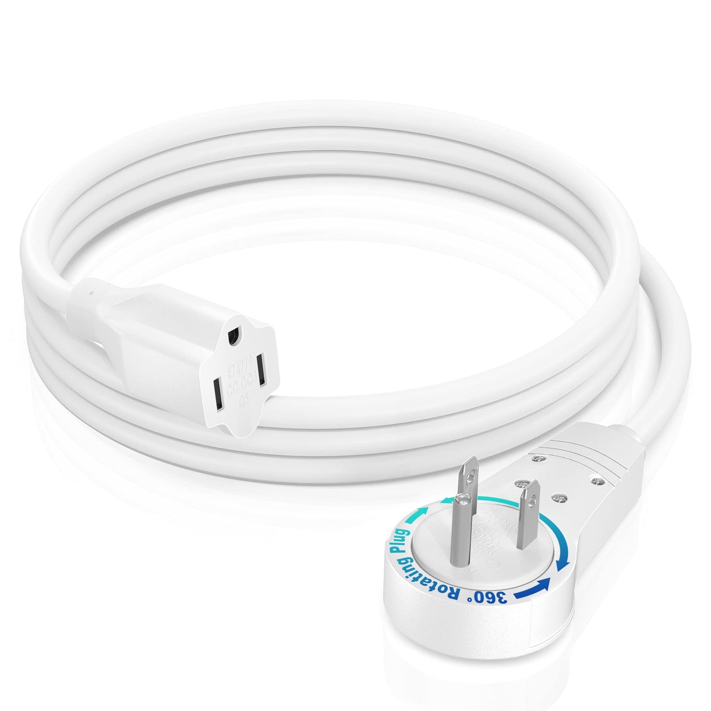 3-Prong Rotating Flat Extension Cord