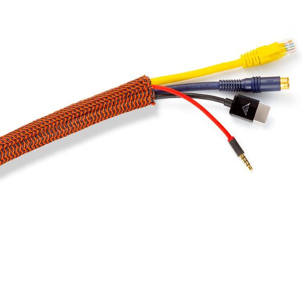 Cable Management Sleeve Black/Orange