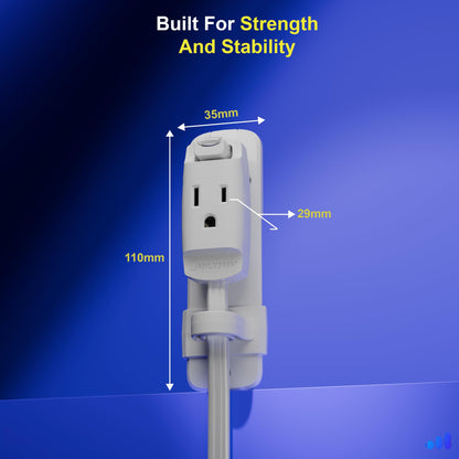1-Outlet Flat Extension Cord with Wall Mount 14 Gauge