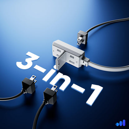 3-Outlet 2-Prong Rotating Flat Extension Cord 16 Gauge