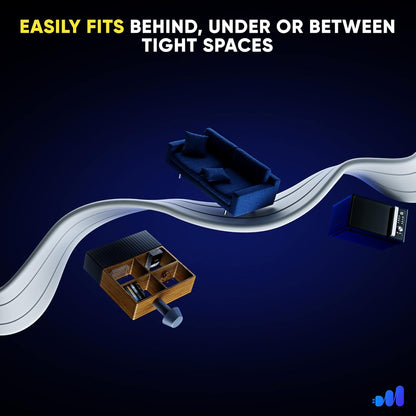 Extension Cord with 3 Outlets and Built-in Loop, Flat Extension Cord ETL Listed