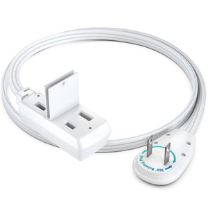 3-Outlet 2-Prong Rotating Flat Extension Cord 16 Gauge