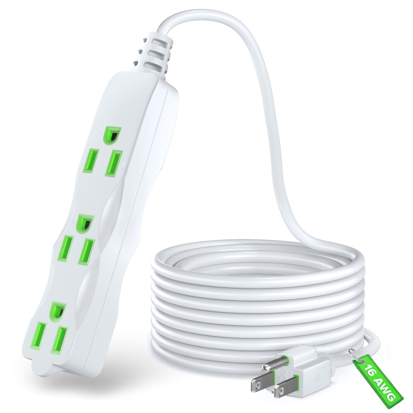 25 FT / White (Green Inserts)