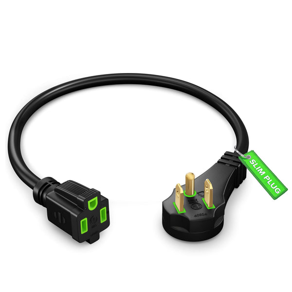 1-Outlet Angled Flat Plug Extension Cord 14 Gauge