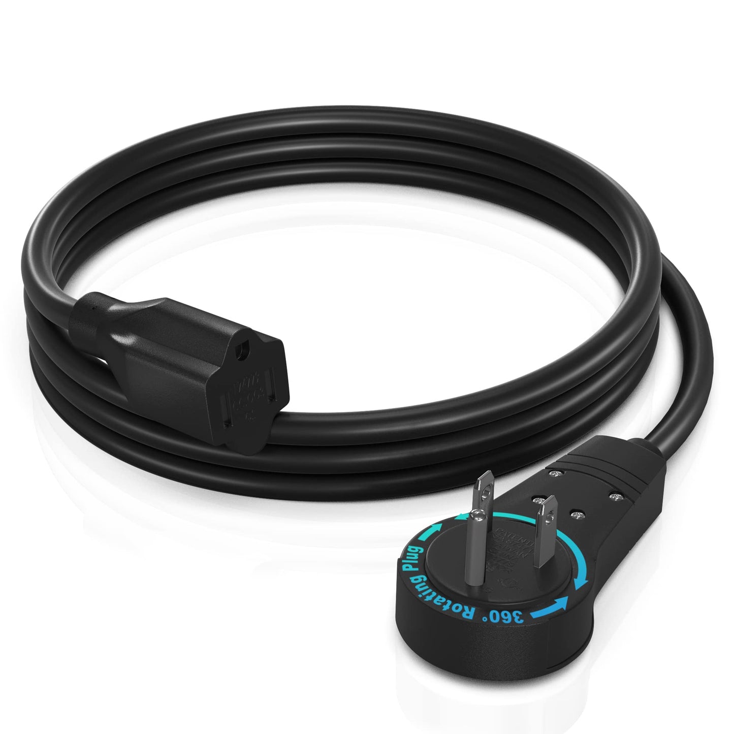 3-Prong Rotating Flat Extension Cord