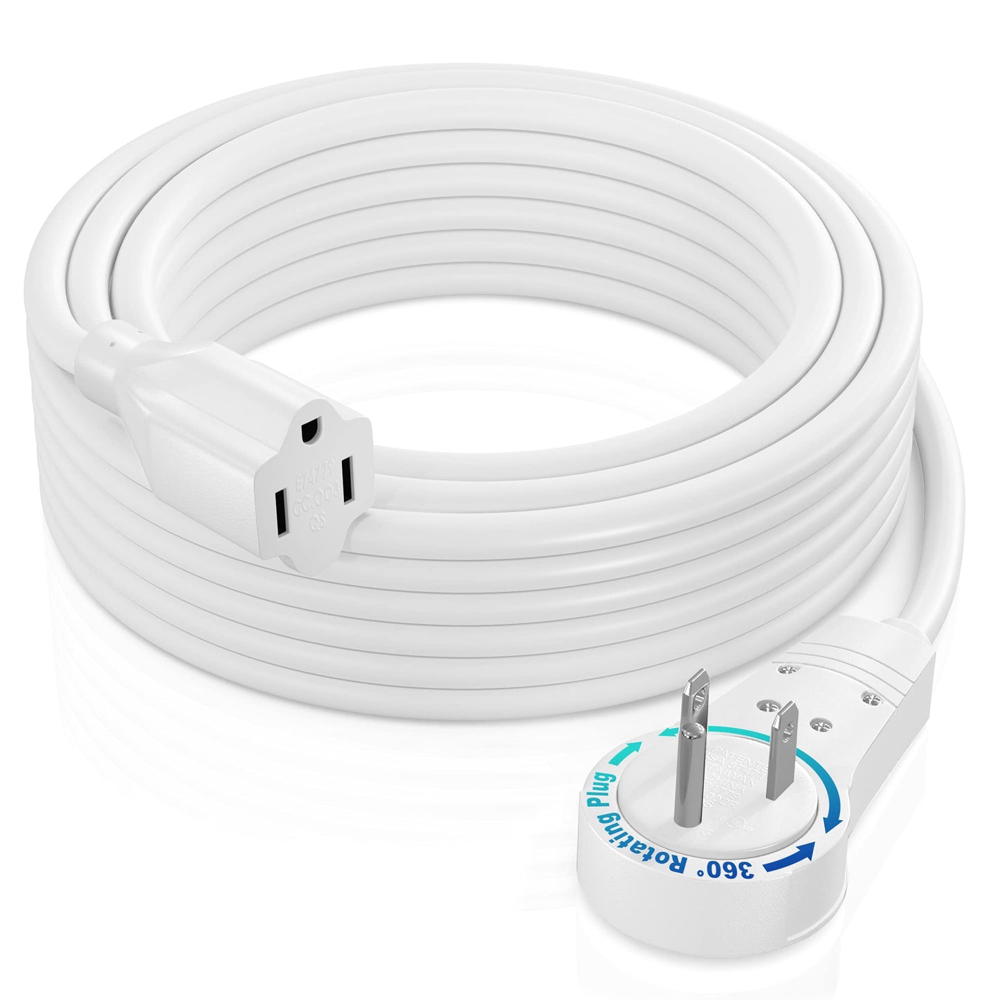 3-Prong Rotating Flat Extension Cord
