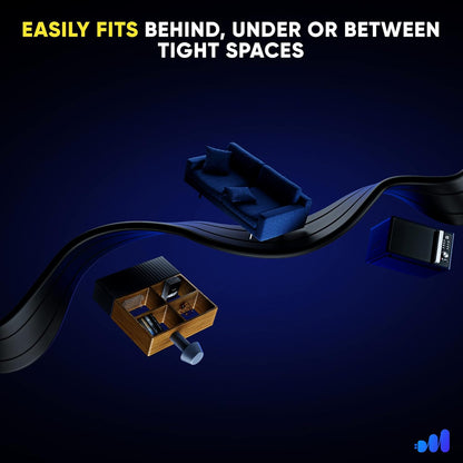 Maximm 360° Rotating Flat Plug Extension Cord with a Removable Hook (16 Gauge), UL Certified