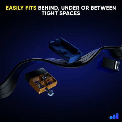 Maximm 360° Rotating Flat Plug Extension Cord with a Removable Hook (16 Gauge), UL Certified