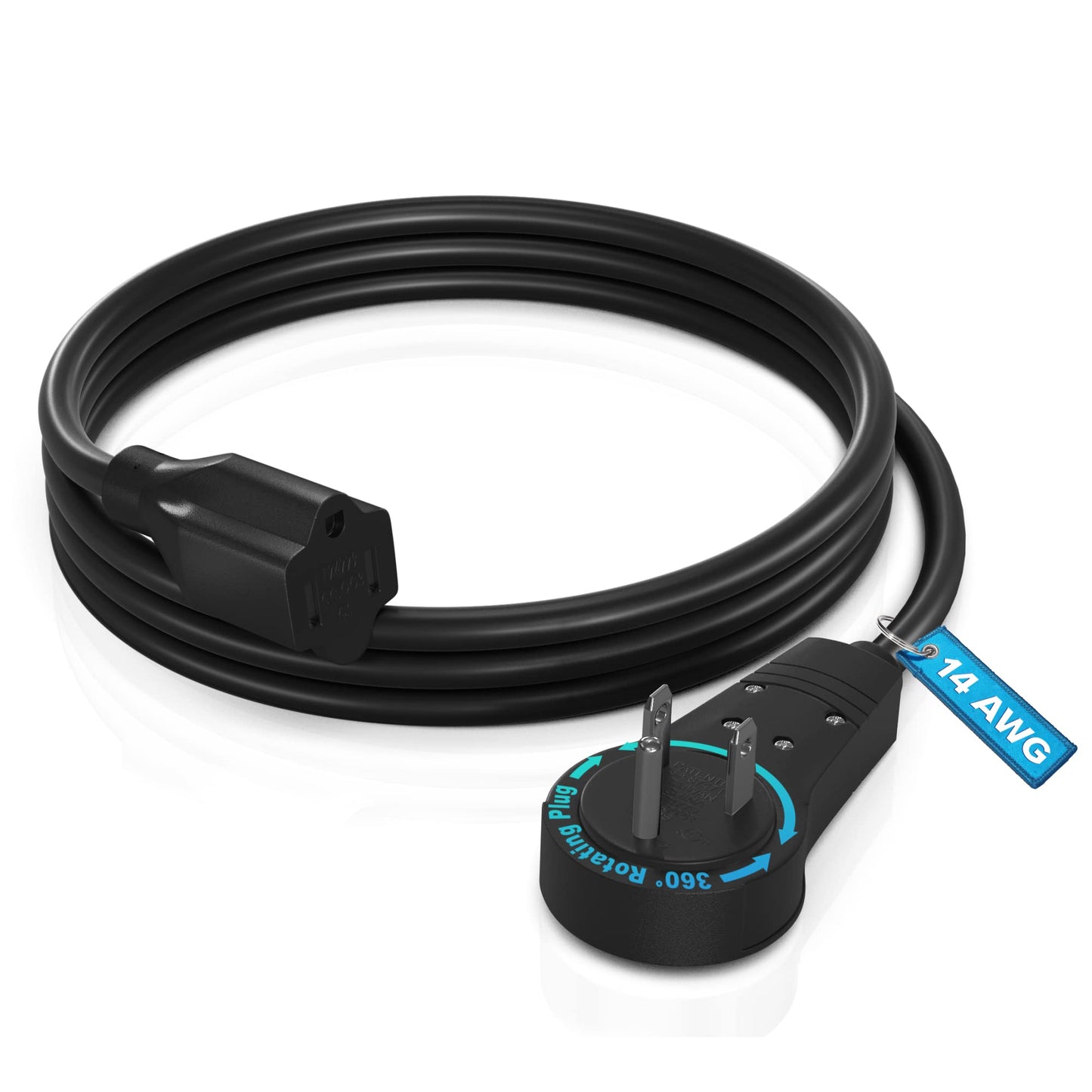 14AWG 3-Prong Rotating Flat Extension Cord