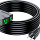 Maximm Heavy Duty 10 Gauge  Extension Cord Black, ETL Listed, 3 Prong Plug 3-Outlet Indoor Power Cord