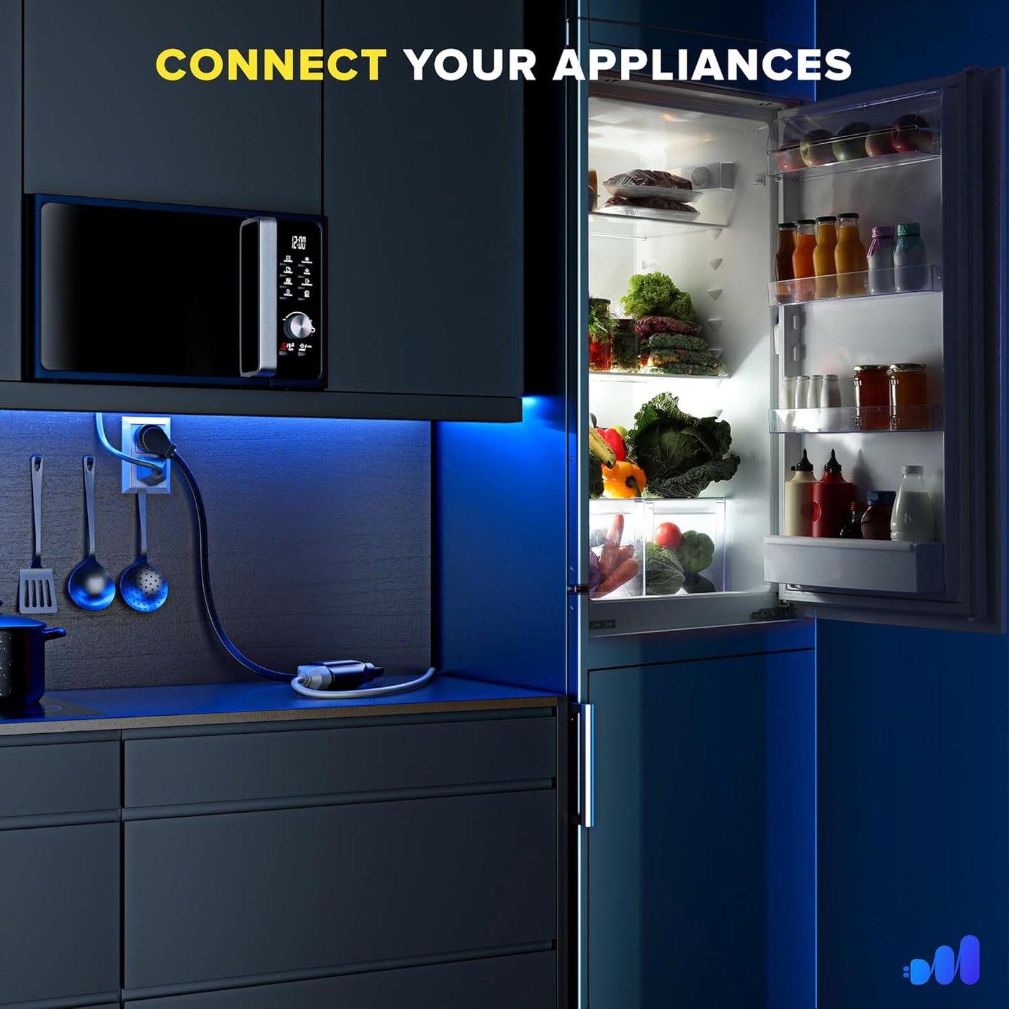 Maximm Extension Cord 1 Outlet Flat Wire, 3-Prong 45 Degree Angled Flat Plug, 16 AWG Power Cord - UL Certified