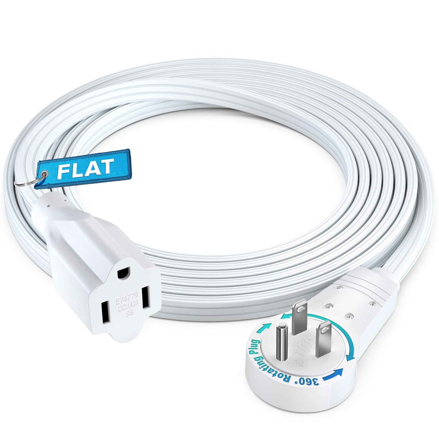 Rotating Flat Extension Cord