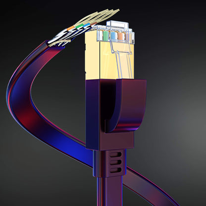 Maximm Cat8 Flat Ethernet Cable, High Speed LAN Internet Network
