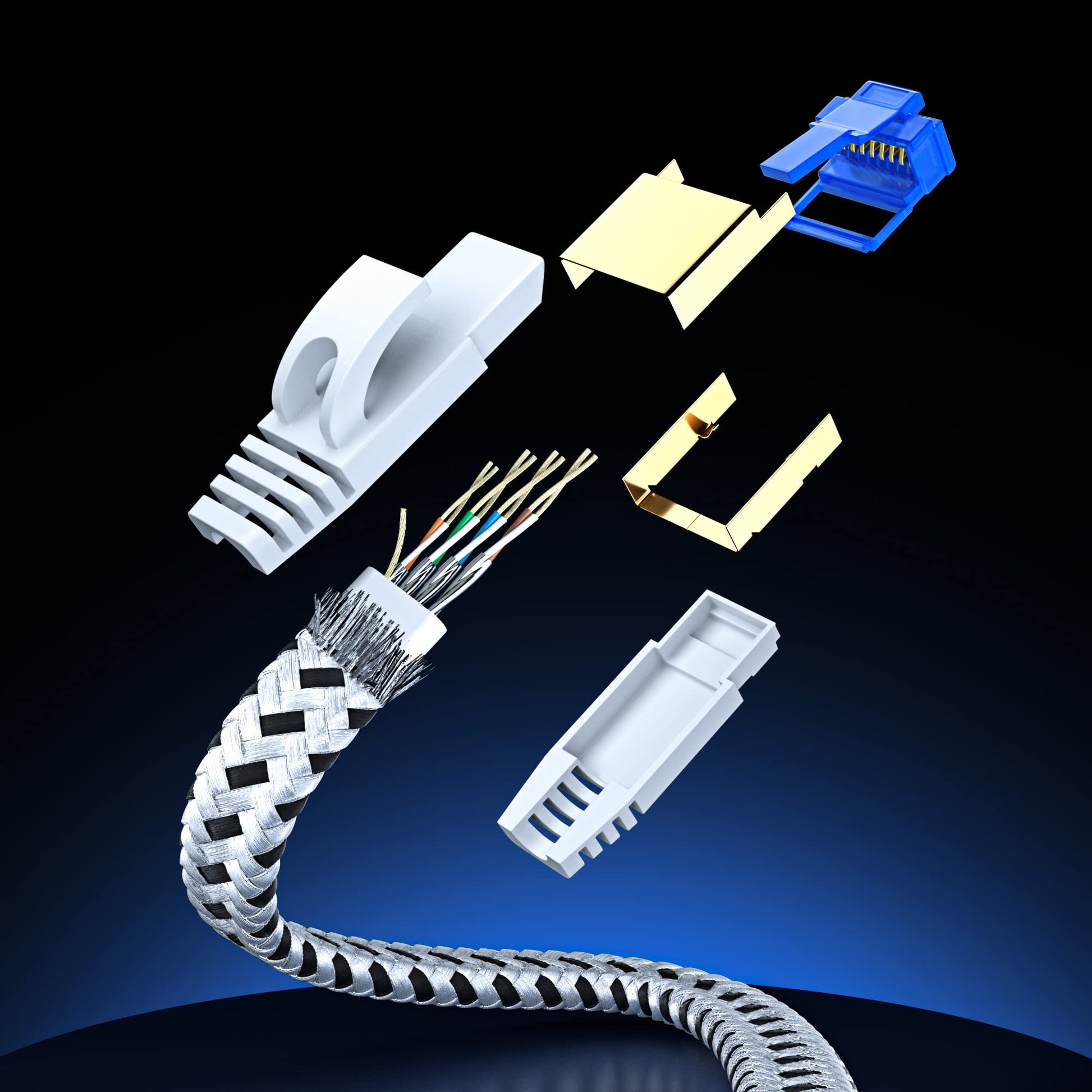 Cat7 Flat Braided Ethernet Cable