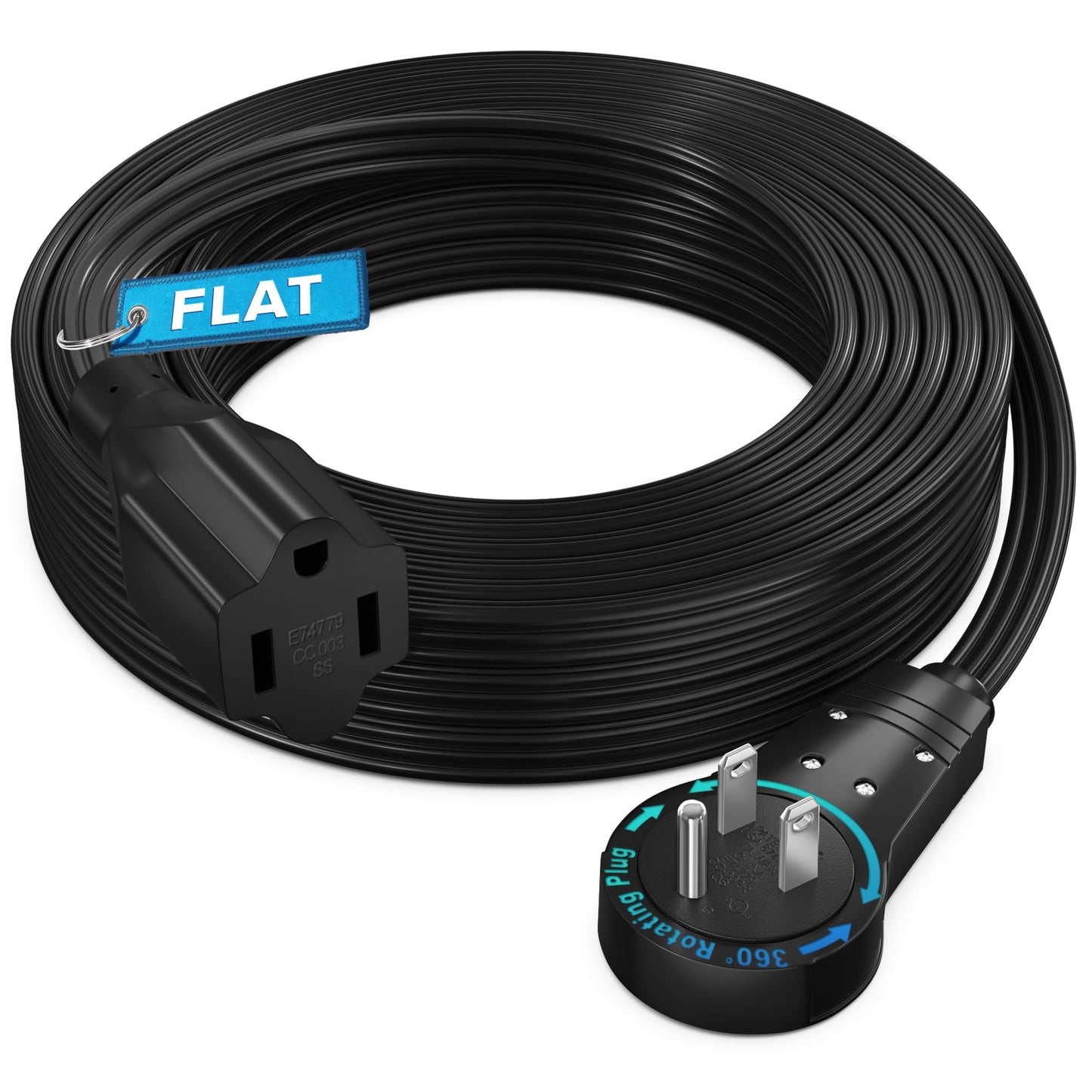 Rotating Flat Extension Cord
