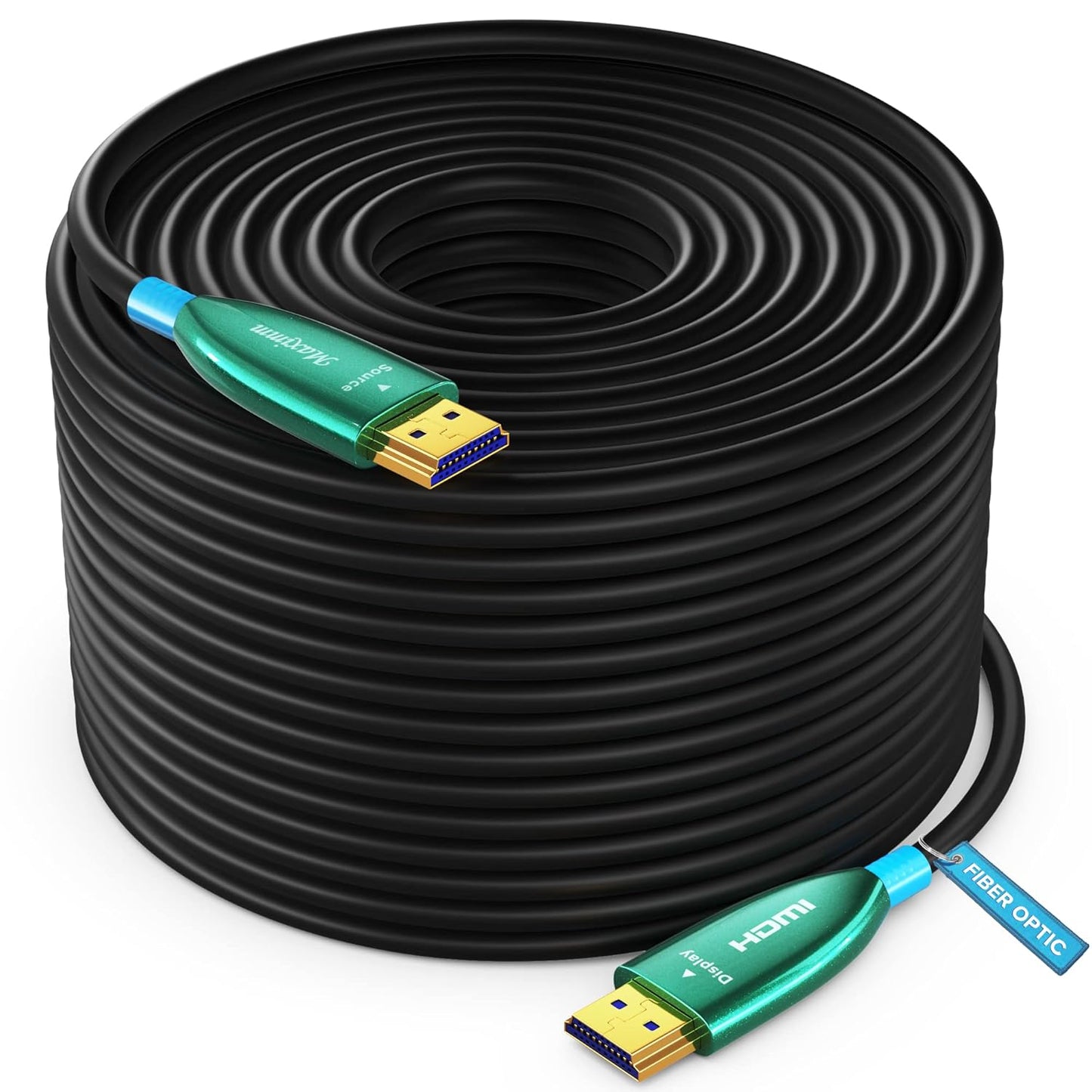 Maximm 4K HDMI Cable High-Speed Fiber Optic 18Gbps 4K60Hz, Unidirectional 2160p, 1080p, HDCP 2.2, 3D ARC-Compatible