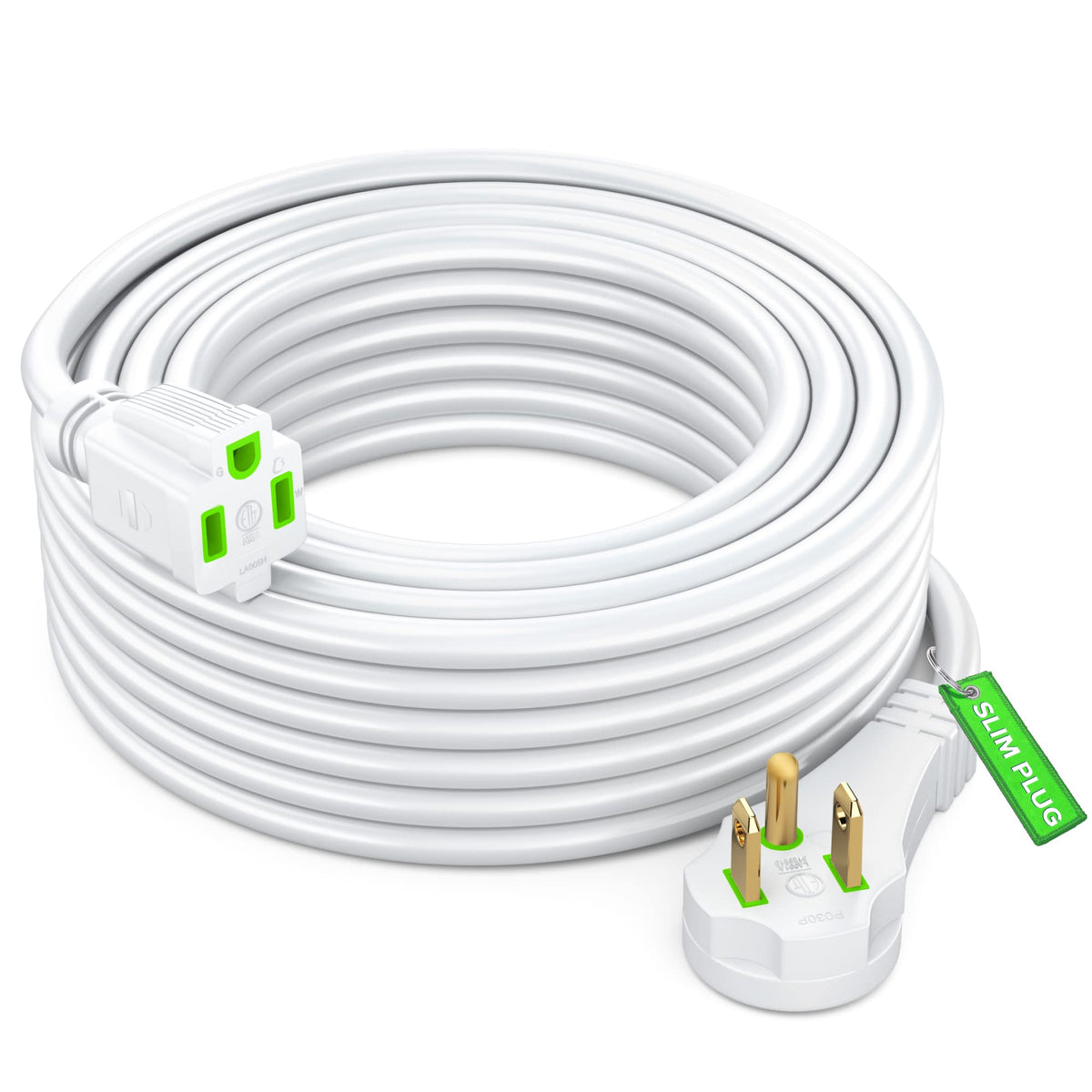 1-Outlet Angled Flat Plug Extension Cord 14 Gauge