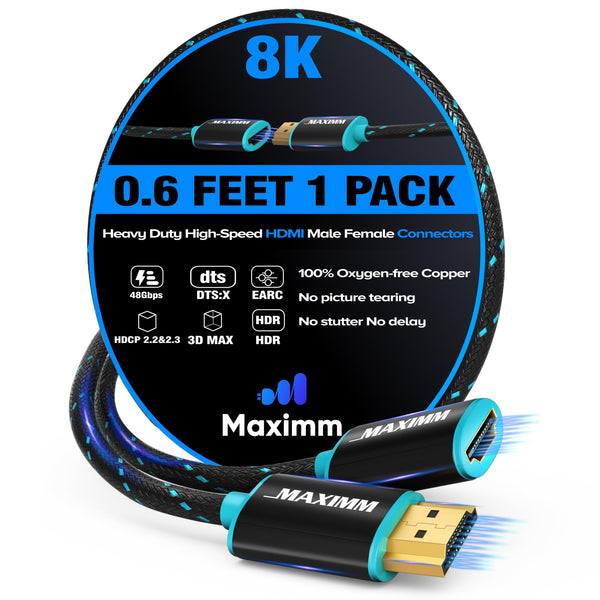 8K HDMI Extender Cable – Male to Female - Braided