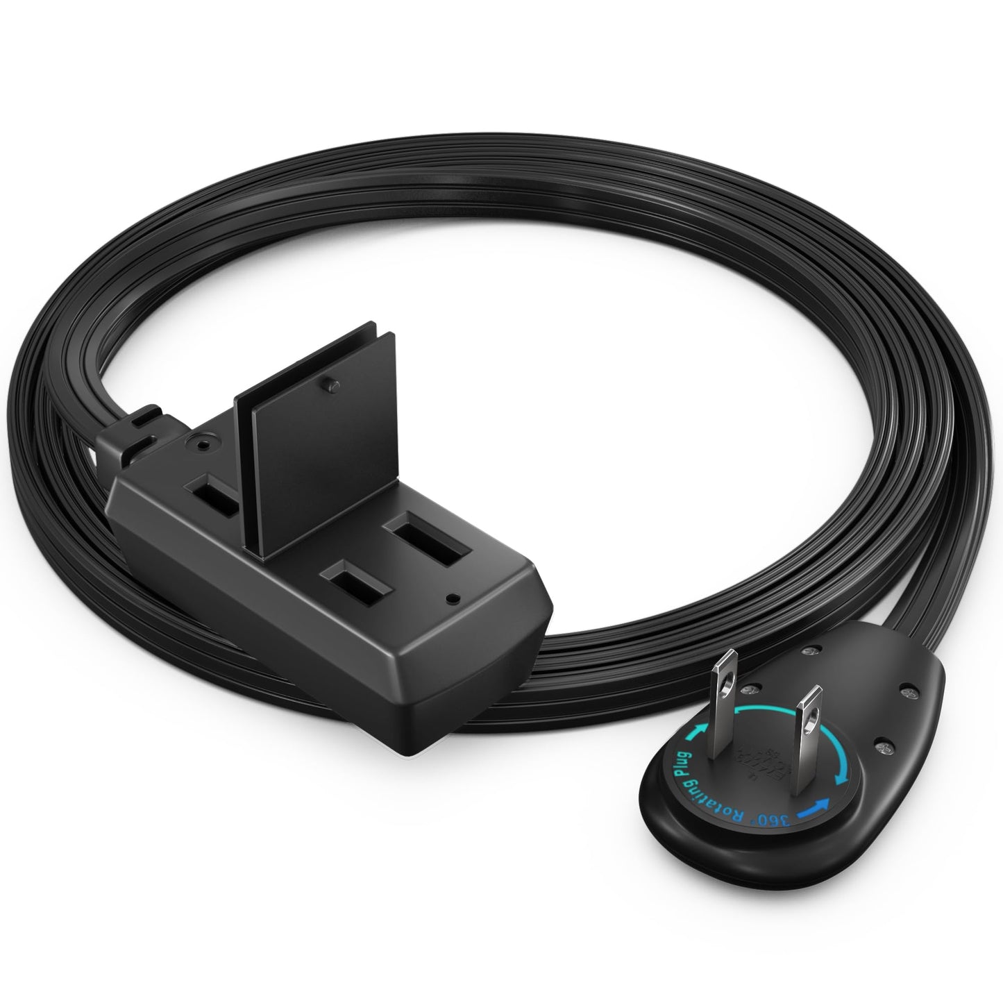 3-Outlet 2-Prong Rotating Flat Extension Cord