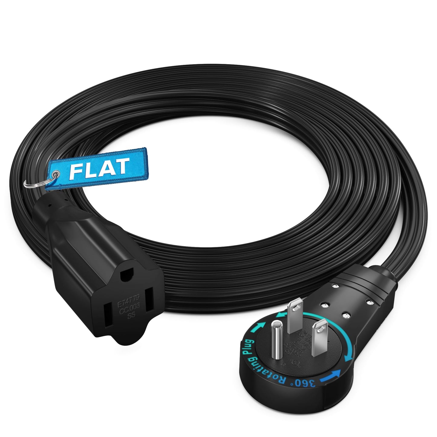 Rotating Flat Extension Cord