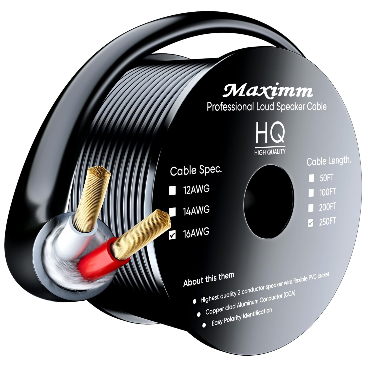 16AWG / Black / 250 FT