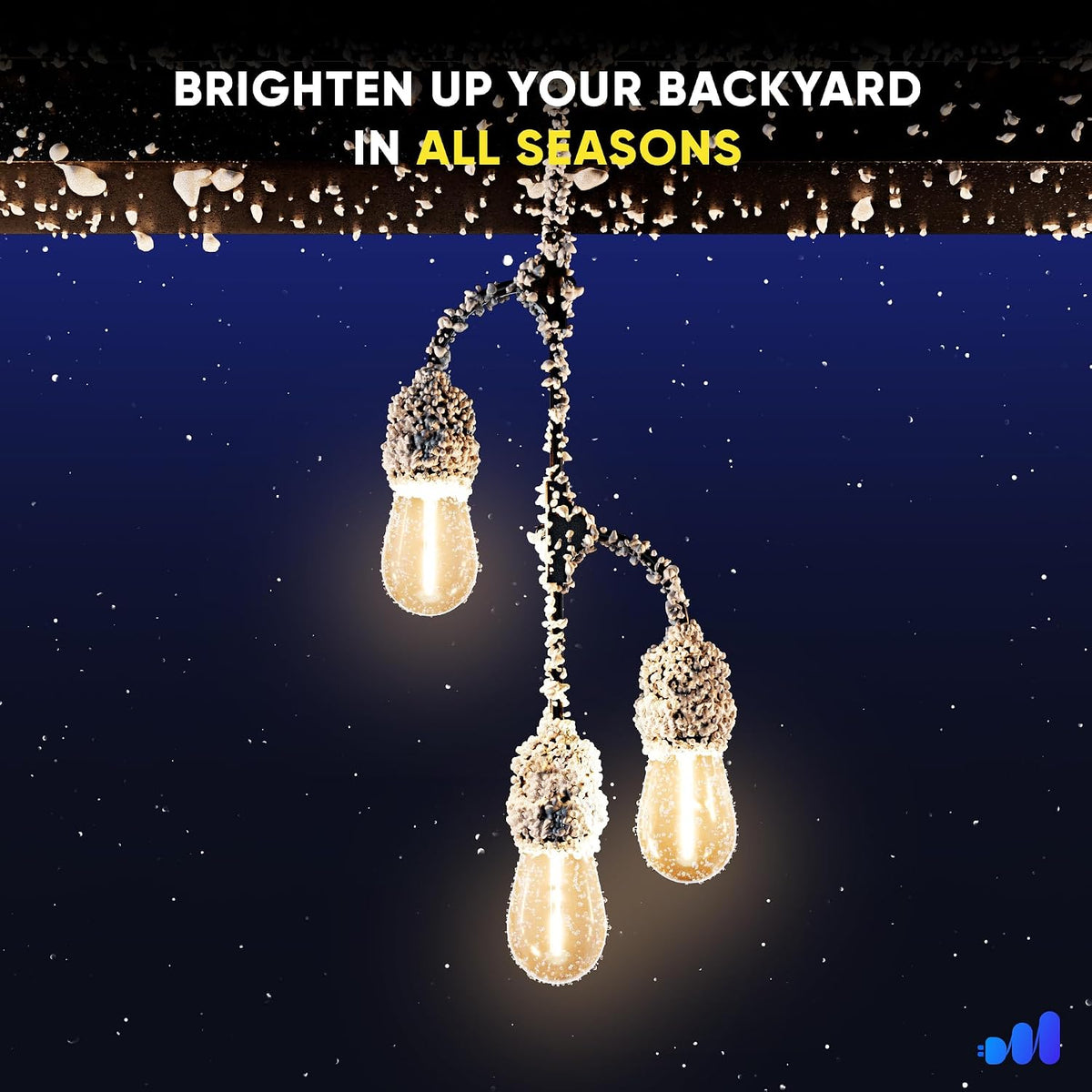 10-Bulb Outdoor Edison String Lights, Waterproof, Shatterproof, LED