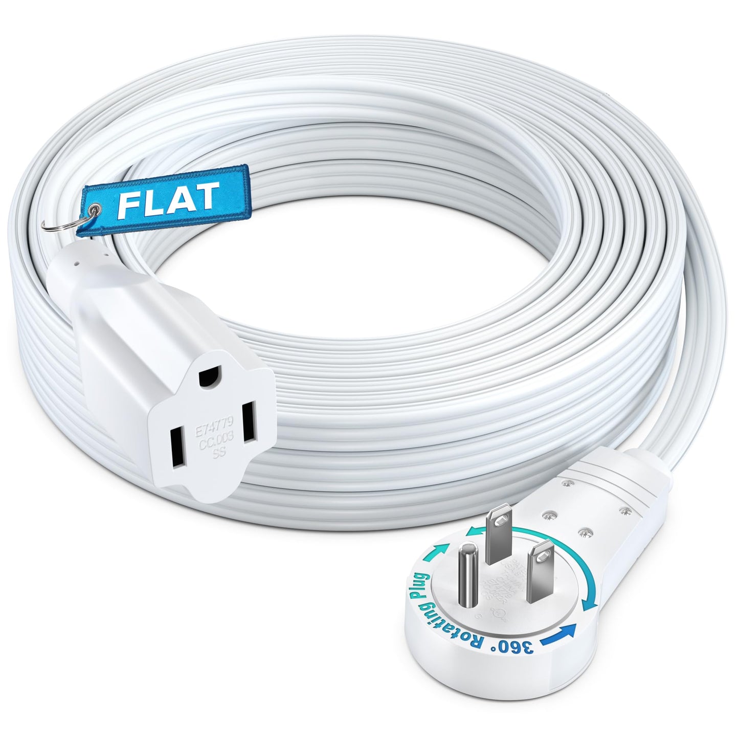 Rotating Flat Extension Cord