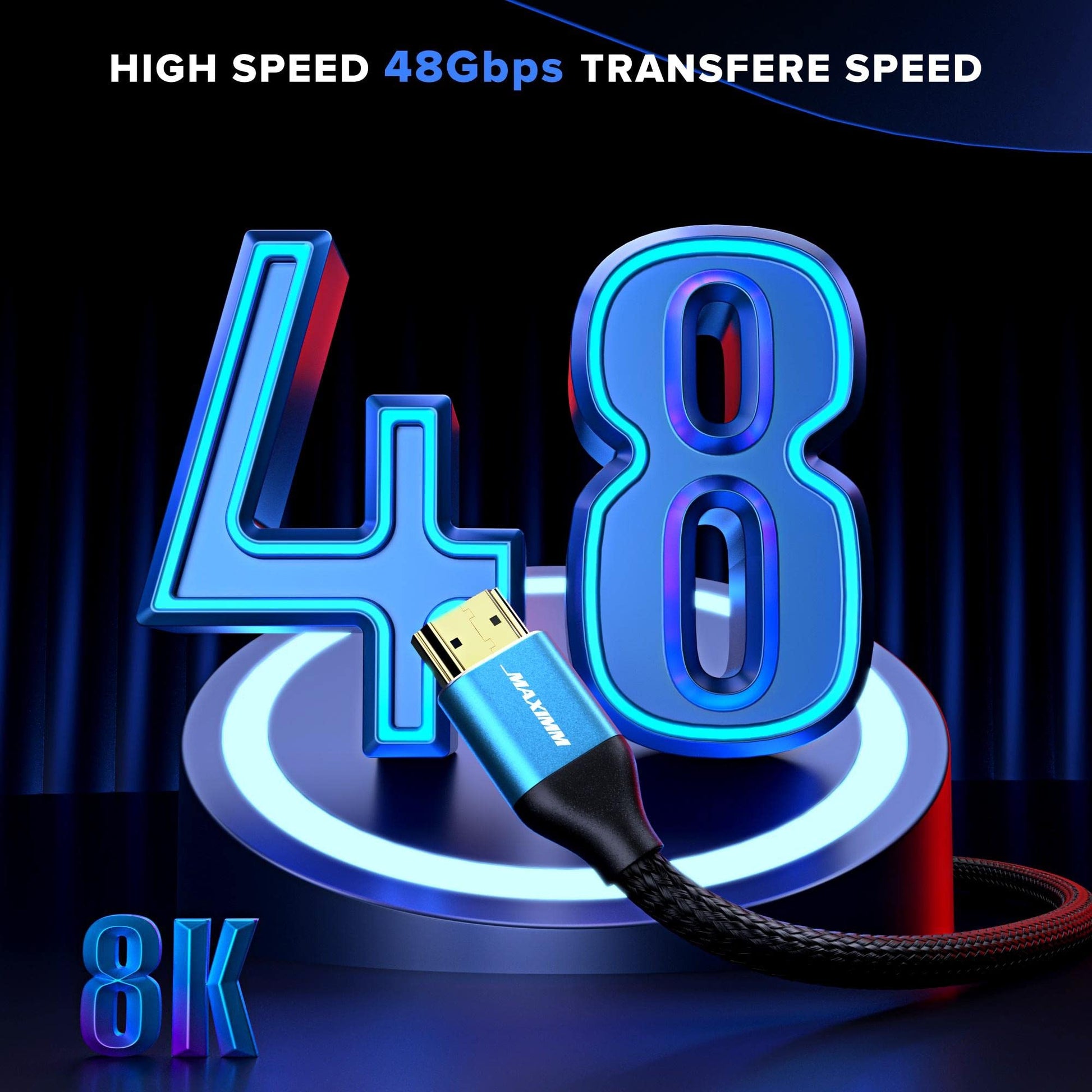 Maximm Ultra High Speed Hdmi Cable, 8k 60 HZ