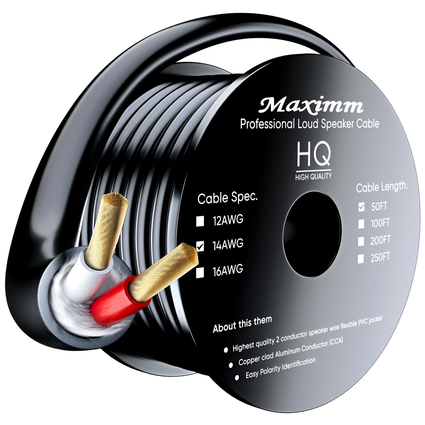 14AWG / Black / 50 FT