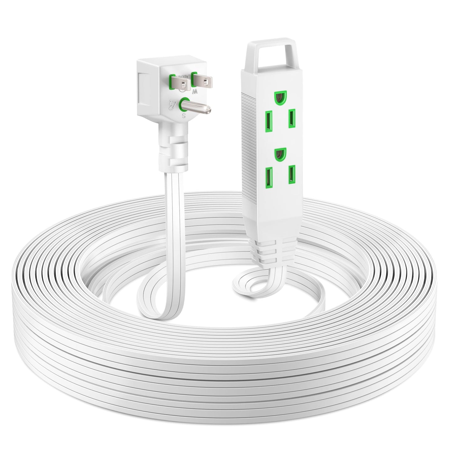 3-Outlet Flat Extension Cord 16 Gauge