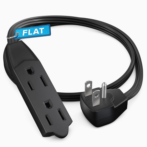 3-Outlet Flat Extension Cord 16 Gauge