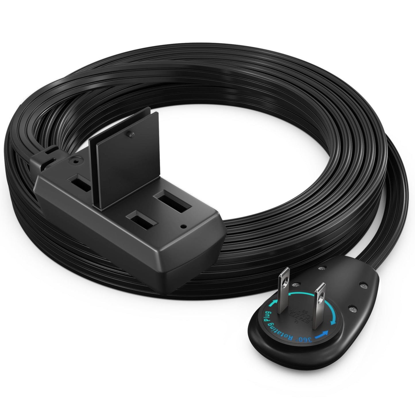 3-Outlet 2-Prong Rotating Flat Extension Cord