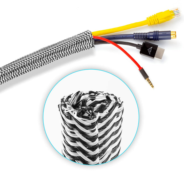 Cable Management Sleeve Black/White