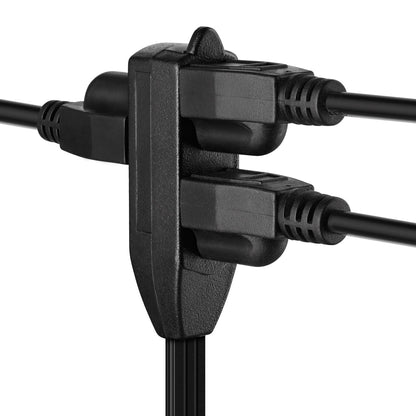 Maximm Cable Flat Plug Extension Cord/Wire, Multi Outlet - 3 Prong Angled Plug Extension Cord
