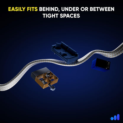 3-Outlet 2-Prong Rotating Flat Extension Cord - Braided
