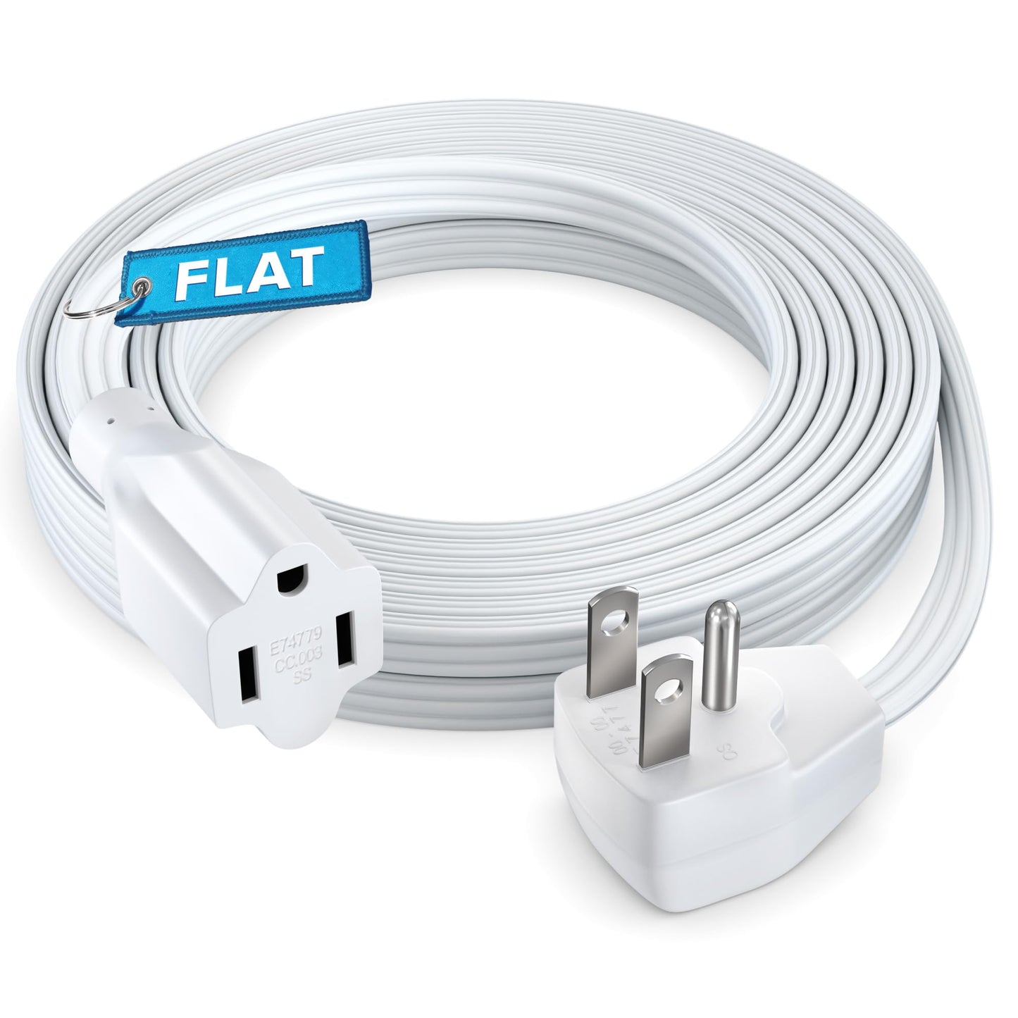 Heavy-Duty 14AWG Flat Plug Extension Cord