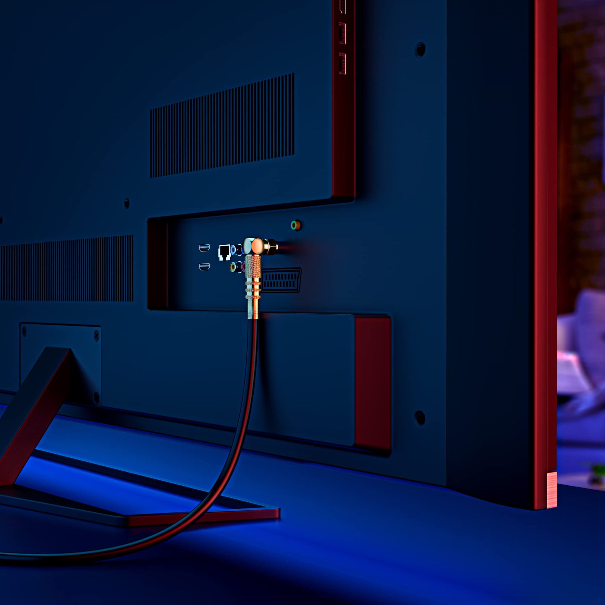 Coaxial Cable Quadshield Straight to Angled End 10 Pack