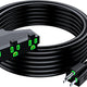 Maximm 10/3 Extension Cord, 10AWG Black, ETL Listed, 3 Prong Plug 3-Outlet SJTW Heavy Duty Indoor, Weather Resistant - Power Cord for Garden, Lawn, Appliances