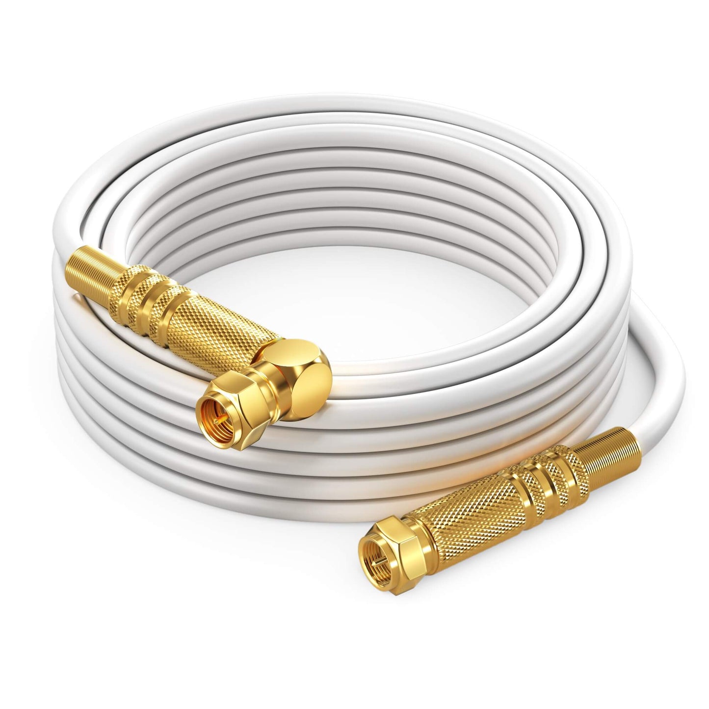 RG6 Quad Shield Coaxial Cable 90 Degree Angled Cable Cord for TV Cable Wire, Coax Cable