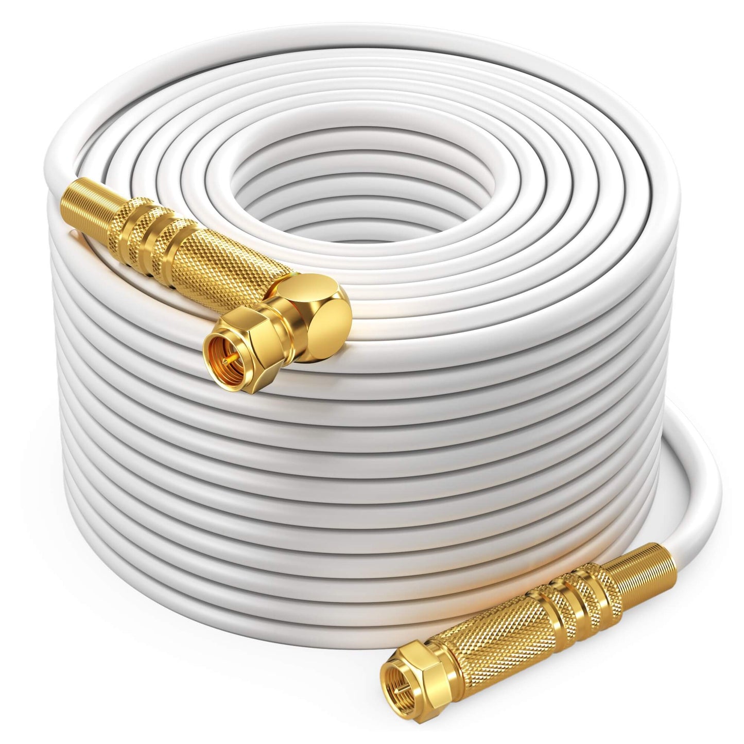 RG6 Quad Shield Coaxial Cable 90 Degree Angled Cable Cord for TV Cable Wire, Coax Cable